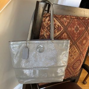 Great condition - Coach zip purse in silver gray